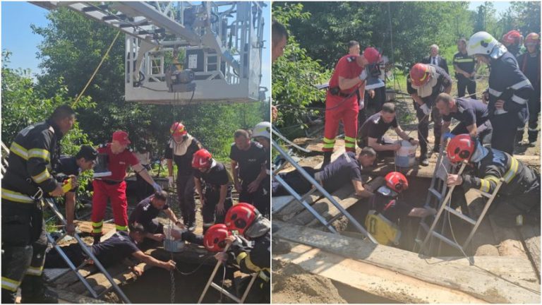 O fetiță de 8 ani a fost scoasă teafără dintr-o groapă de fântână adâncă pe de opt metri (VIDEO)