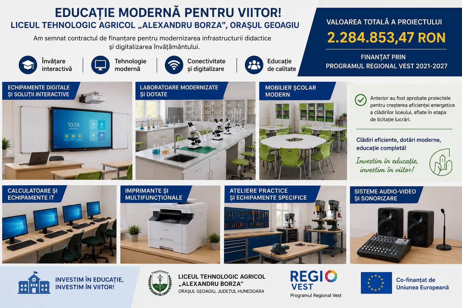 Geoagiu atrage o nouă finanțare europeană pentru Liceul „Alexandru Borza”: Al 10-lea proiect câștigat în ultimul an și jumătate!