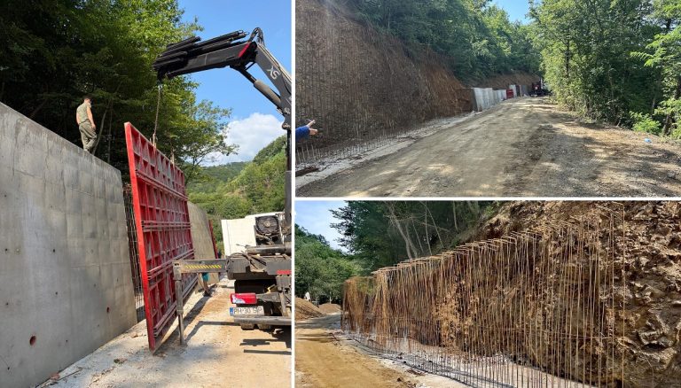 Noi imagini de pe șantierul Drumului Regelui. Lucrările de consolidare avansează pe tronsonul Petriș – Vața de Jos