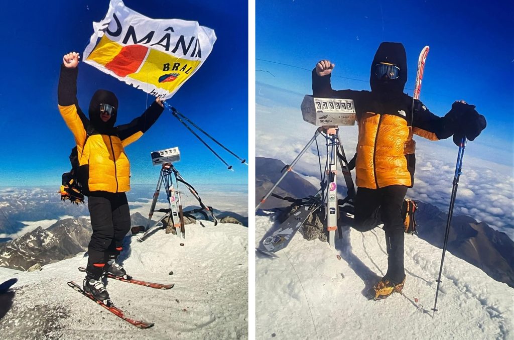 Polițistul din Brad, Radu Pavel, a cucerit Elbrusul și a coborât singur pe schiuri de pe cel mai înalt vârf al Europei