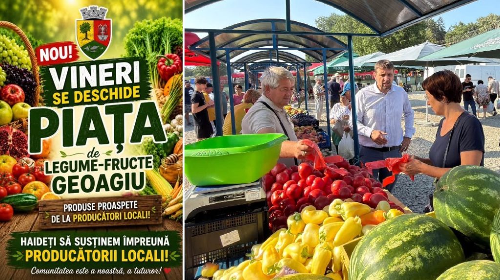 Piață săptămânală de legume și fructe la Geoagiu. Ovidiu Vlad: „Cele mai gustoase legume și cele mai dulci fructe din județ sunt la Geoagiu”