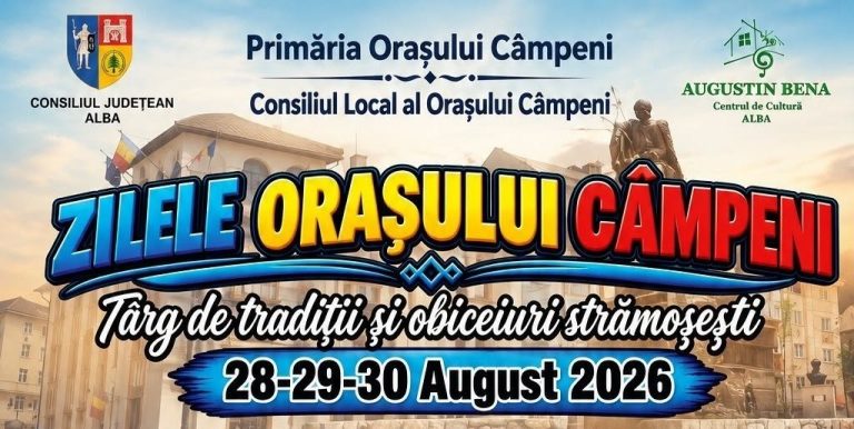 Zilele Orașului Câmpeni 2026: trei zile de tradiții, spectacole și concerte. Phoenix urcă pe scenă în Piața Avram Iancu!