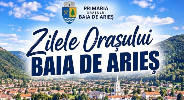Zilele orașului Baia de Arieș 2026: trei zile de sărbătoare în centrul orașului, între 4 și 6 septembrie