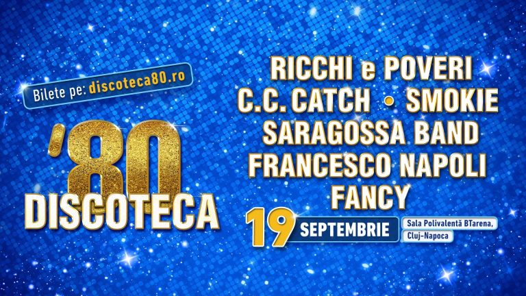 Legendele muzicii anilor ’80 revin la Cluj! Ricchi e Poveri, C.C. Catch, Smokie și Fancy, pe scena Discoteca ’80 2026