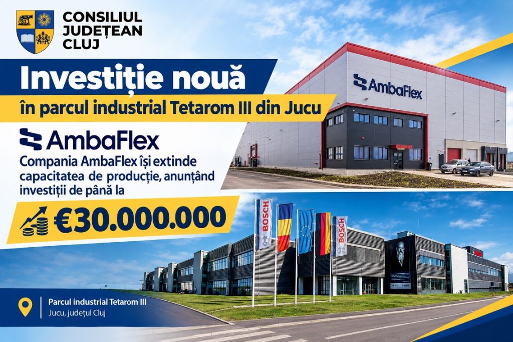 Investiție de până la 30 de milioane de euro la Jucu. AmbaFlex se extinde în Tetarom III. Ignat Morar: „Mă bucur că o companie atât de serioasă și puternică a ales să dezvolte noi capacități de producție în Parcul Industrial Tetarom III”
