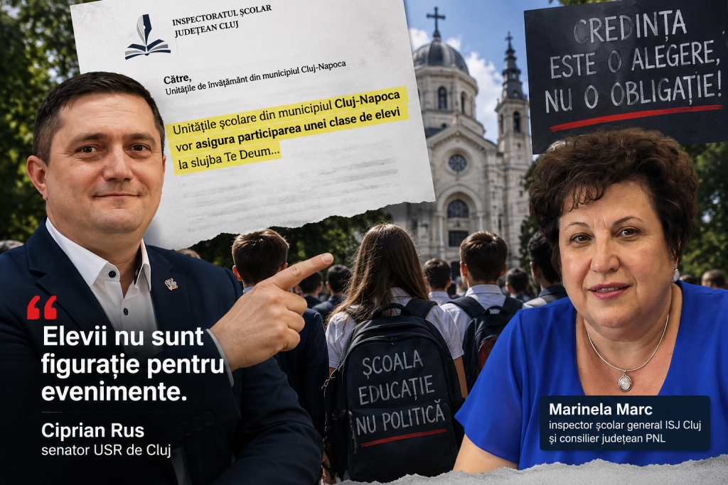 USR Cluj cere demisia Marinelei Marc de la conducerea ISJ. Senatorul Ciprian Rus: „Elevii nu sunt figurație pentru evenimente”