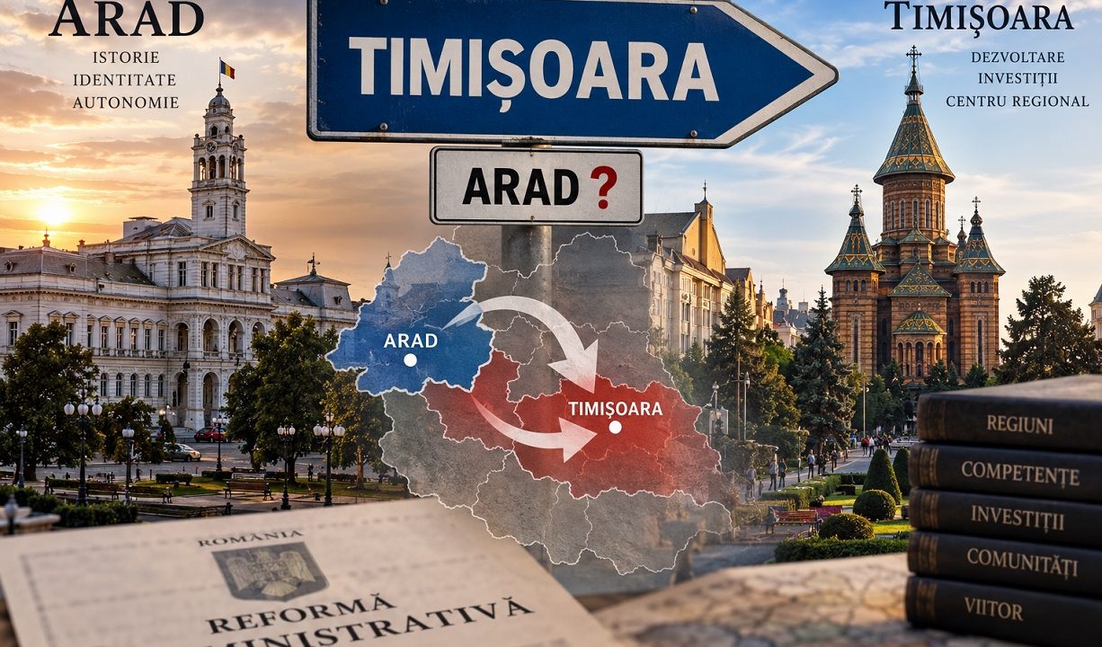 Reorganizarea administrativă ar putea pune Aradul „sub Timișoara”? Se dorește înlocuirea celor 41 de județe actuale cu 12 regiuni mai mari!
