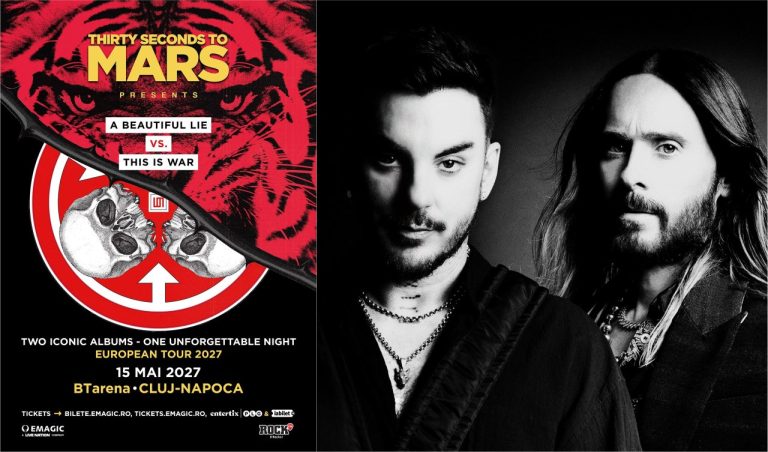 Thirty Seconds to Mars vine la Cluj-Napoca în 2027! Jared Leto și trupa sa vor concerta la BTarena, într-un turneu dedicat albumelor legendare