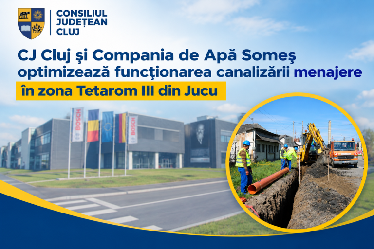 Investiție de un milion de lei în Jucu! Consiliul Județean Cluj și Compania de Apă Someș construiesc o nouă conductă de canalizare pentru zona Tetarom III, unde activează aproximativ 30 de companii