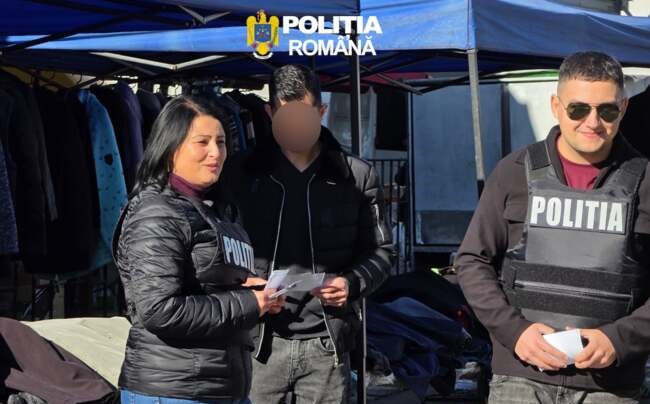 Polițiștii au descins în piața din Pâncota! Avertismente privind produsele contrafăcute și regulile pentru deținătorii de câini periculoși